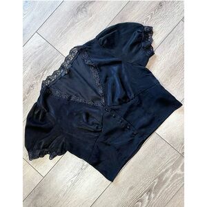 Forever 21 Satin & Lace V-Neck Top